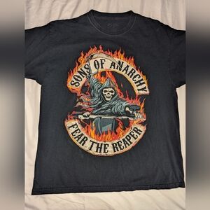Sons of Anarchy Men's Large "Fear The Reaper" Black Graphic Short Sleeve T-shirt